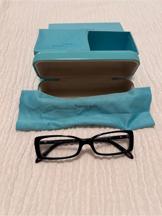 Tiffany & Co. Accessories - Tiffany & Co. Black Women's Rectangular Glasses with Tiffany Blue Case